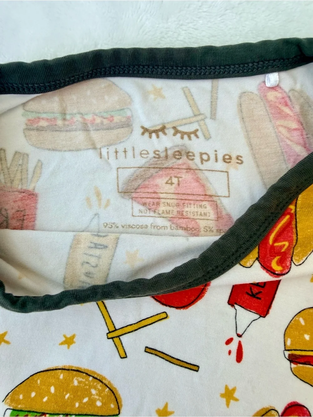 Little Sleepies Fast Food Short Sleeve Pj set (size 4T)